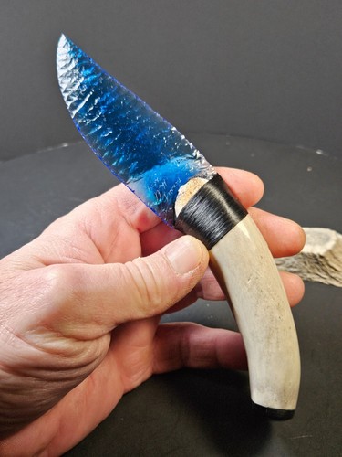 Cobalt blue glass knife - blue, knife~flint
