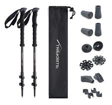 Pair Trekrite 3K Carbon Fibre Hiking Walking Poles - Black - Slight Seconds