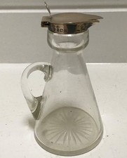 Antique Sterling Silver Topped Whiskey Noggin Birmingham Hukin & Heath 1913 .