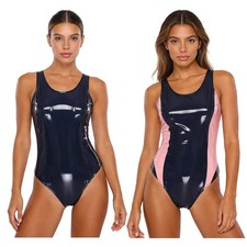 Women PU Leather Bodysuit