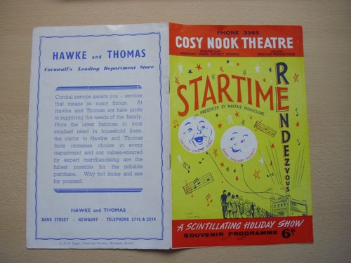 Programme cosy nook theatre - programme,