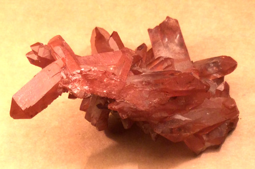 Red hematoid quartz crystal - red,