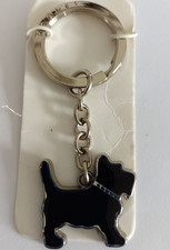 Radley enamel black keyring, metal dog , polished keyring NEW