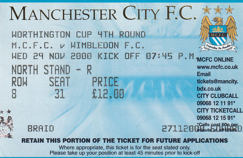 Ticket man city wimbledon - man.city, v
