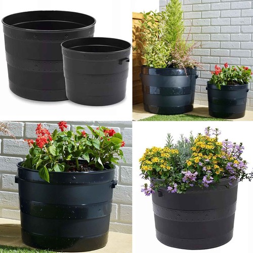 Round plastic planter - plastic,