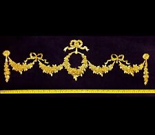 ORNATE DECORATIVE MOULDING VICTORIAN ANTIQUE GILT WHITE FLORAL WALL DECORATION