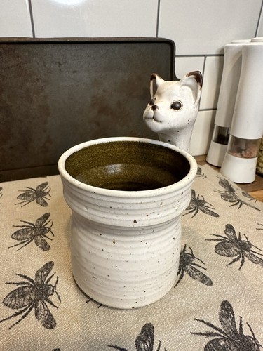 Novelty stoneware cat mug - novelty,