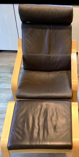 Ikea poang leather lounge - 2,