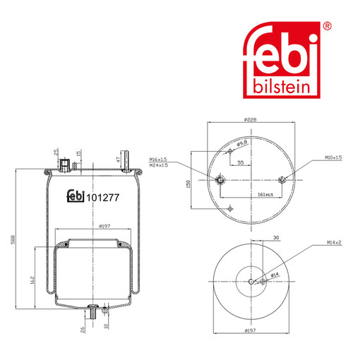 Febi air suspension - suspension, bellow