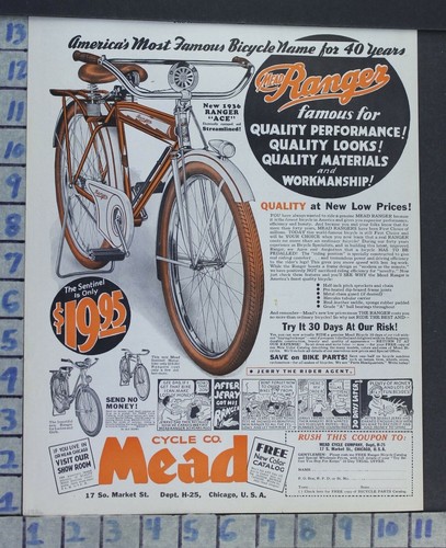 1936 mead ranger bike cycling - mead,