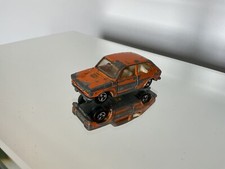 Majorette Fiat 127 No 203 Vintage Model Toy Car 1970's France & dog Orange !