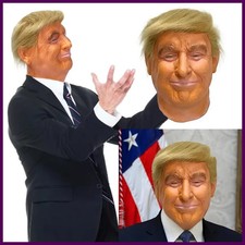 Halloween Realistic Latex Mask Realistic Celebrity Headgear Costume for Adult