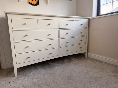 White wood chest drawers used - wood,