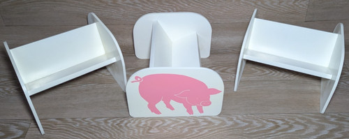 Wood book case shelf pig - case,