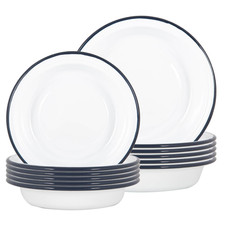 White enamel deep soup - white,