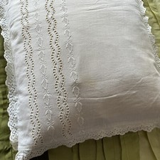 Vintage Feather Pillow 18 x 13” Doll Child Pram & Embroidered Pillowcase x2