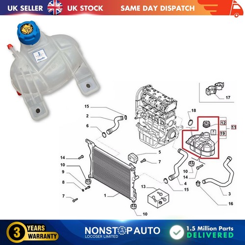 Coolant expansion tank cap for - tank,