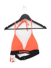 Superdry triangle padded backless bikini top in orange RRP £27