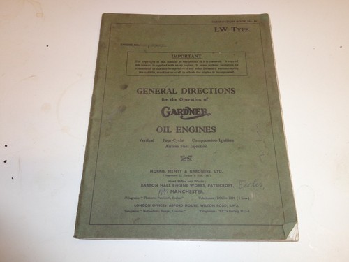 Gardner engine operators - gardner, lw