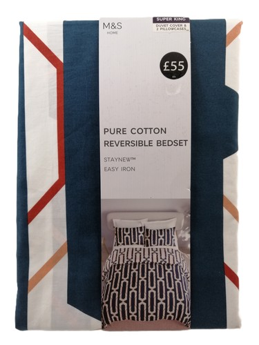 Super king bedset navy mix - bedset,