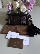 Authentic Gucci Bamboo Tassel Clutch Bag