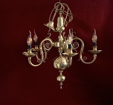 Stunning Antique Edwardian 5-arm chandelier, re-wired, full working order.  