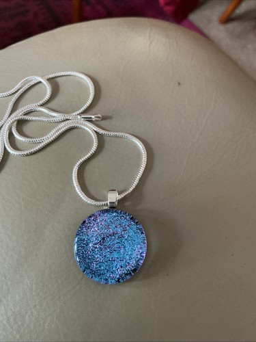 Lovely dichroic glass pendant - lovely,