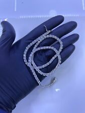 925 Sterling Silver Iced Out Tennis Chain Bling Necklace Jewelry 18inch