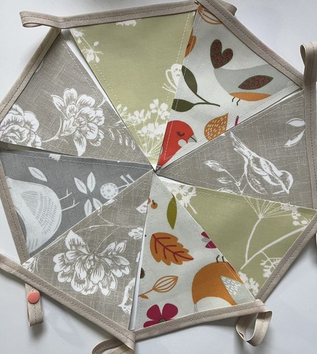 Handmade oilcloth bunting - bunting,