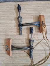 2 x Victorian brass wall lamp