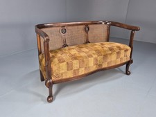 Art Deco Era Settee Two Seater Oak Frame `Bergere Back 1920s EB10692 VBER