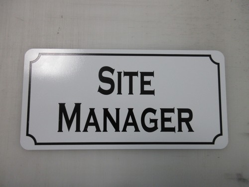 Site manager metal sign - site,