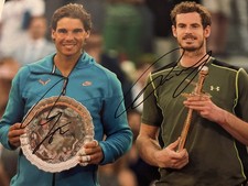 Signed 12x8 autograph photograph Rafael Nadal and Andy Murray 
