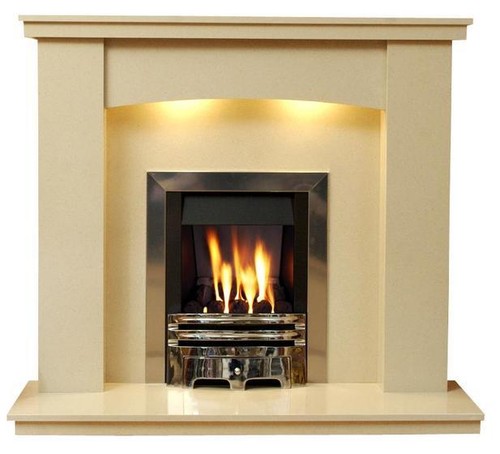 New arched marble fireplace - ,