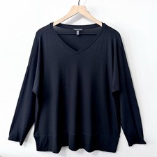 Eileen Fisher Black V-Neck Top