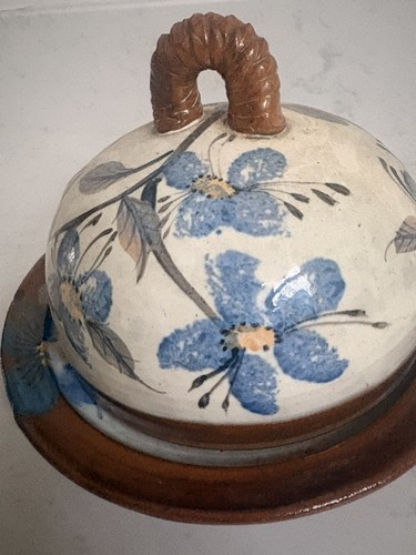 Vintage pottery cheese dome - cheese,