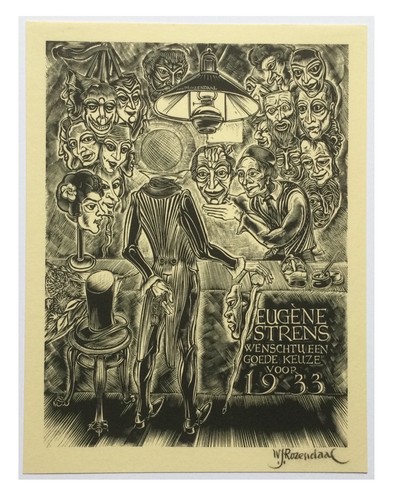Signed original woodcut w - signed,