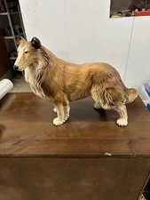 Large Vintage Melba Ware Rough Collie Shetland Sheepdog Lassie 35 cm x 28 cm