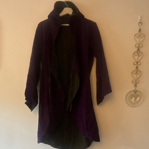 Purple black hooded cloak - purple,