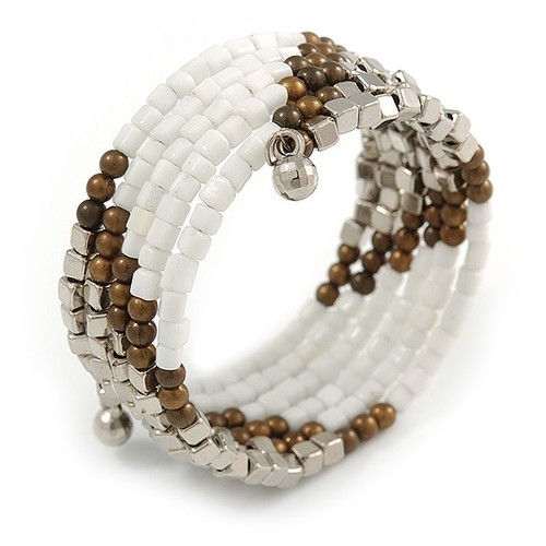 Glass and acrylic bead - and,