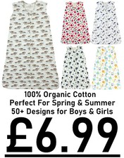 BABY SLEEPING BAG BOYS GIRLS UNISEX ORGANIC COTTON 0-24M RRP £15 BRAND NEW
