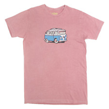FREE LOVE Camper Van Mens T-Shirt Pink S