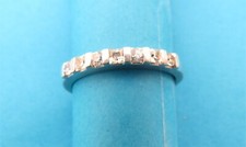 QVC DIAMONIQUE CUBIC ZIRCONIA STERLING SILVER ETERNITY RING SIZE R 1/2