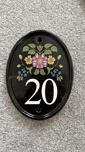 Ceramic house door number - house,