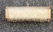 Vintage Gorgeous Gold Clutch Bag with Jewelled Clasp      Very Good Condition –