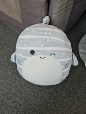 SQUISHMALLOW SACHIE THE WHALE SHARK 12" MEDIUM GREY SOFT PLUSH KELLY TOY CUSHION