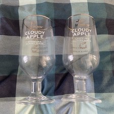 2x Strongbow Cloudy Apple Cider Chalice Pint Glasses Home Bar Pub