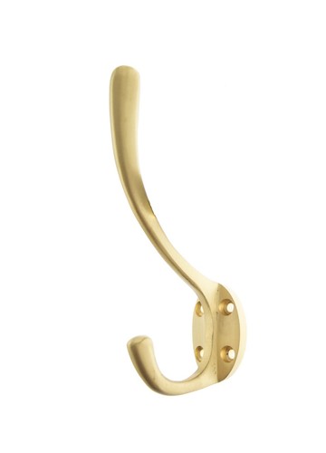 Satin brass hat and coat - and, hook