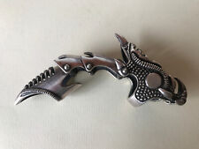 Solid Sterling Silver Armour Ring articulated full Finger Claw 81g.