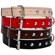 STUDDED Real LEATHER DOG PUPPY